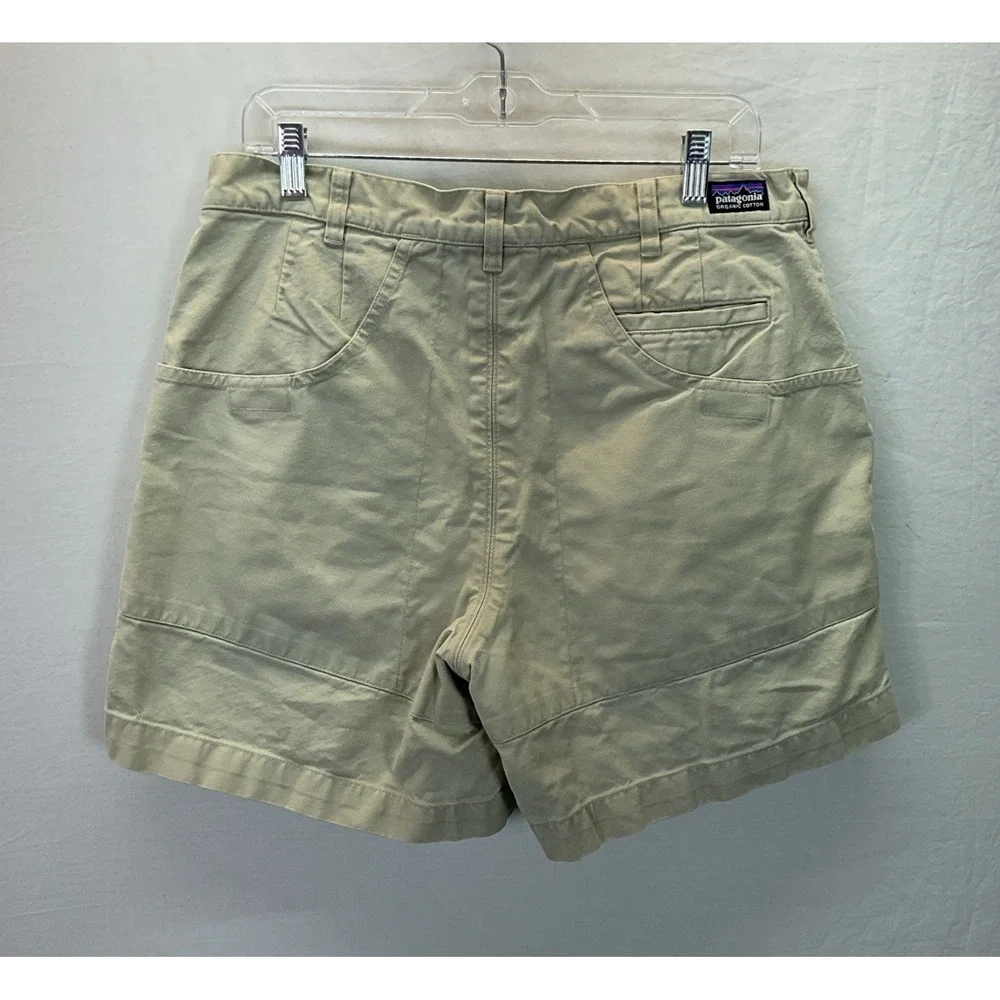 Vtg 90s Patagonia Original Stand Up Shorts Men 36 Beige Canvas Organic Cotton